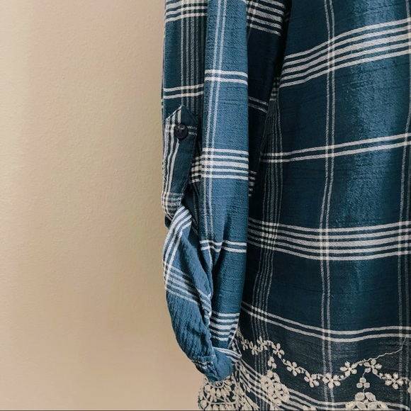 🌻 Style and Co Long Sleeve Striped Patterned Blouse Size Medium - Picture 3 of 5